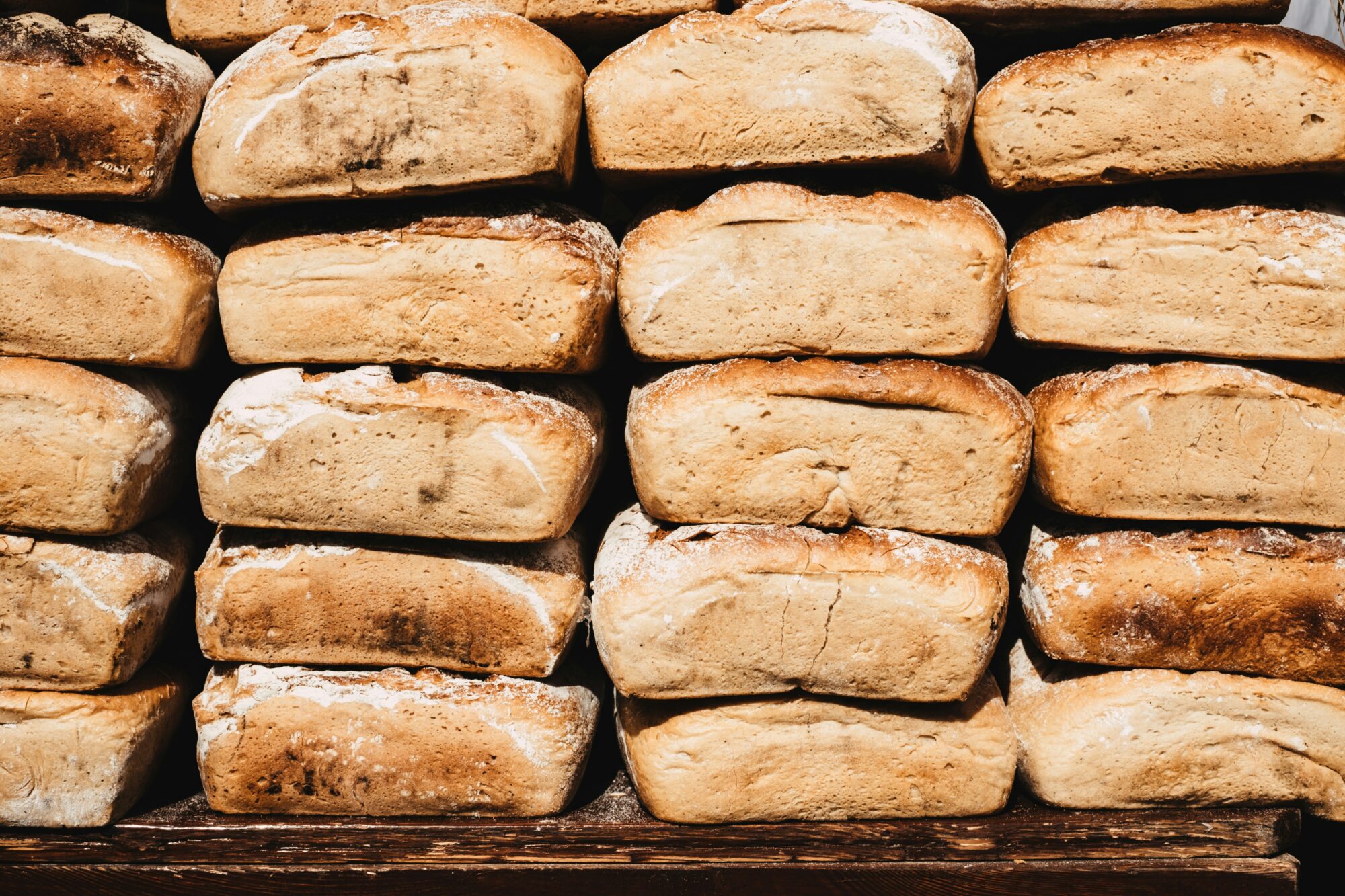 rows of bread