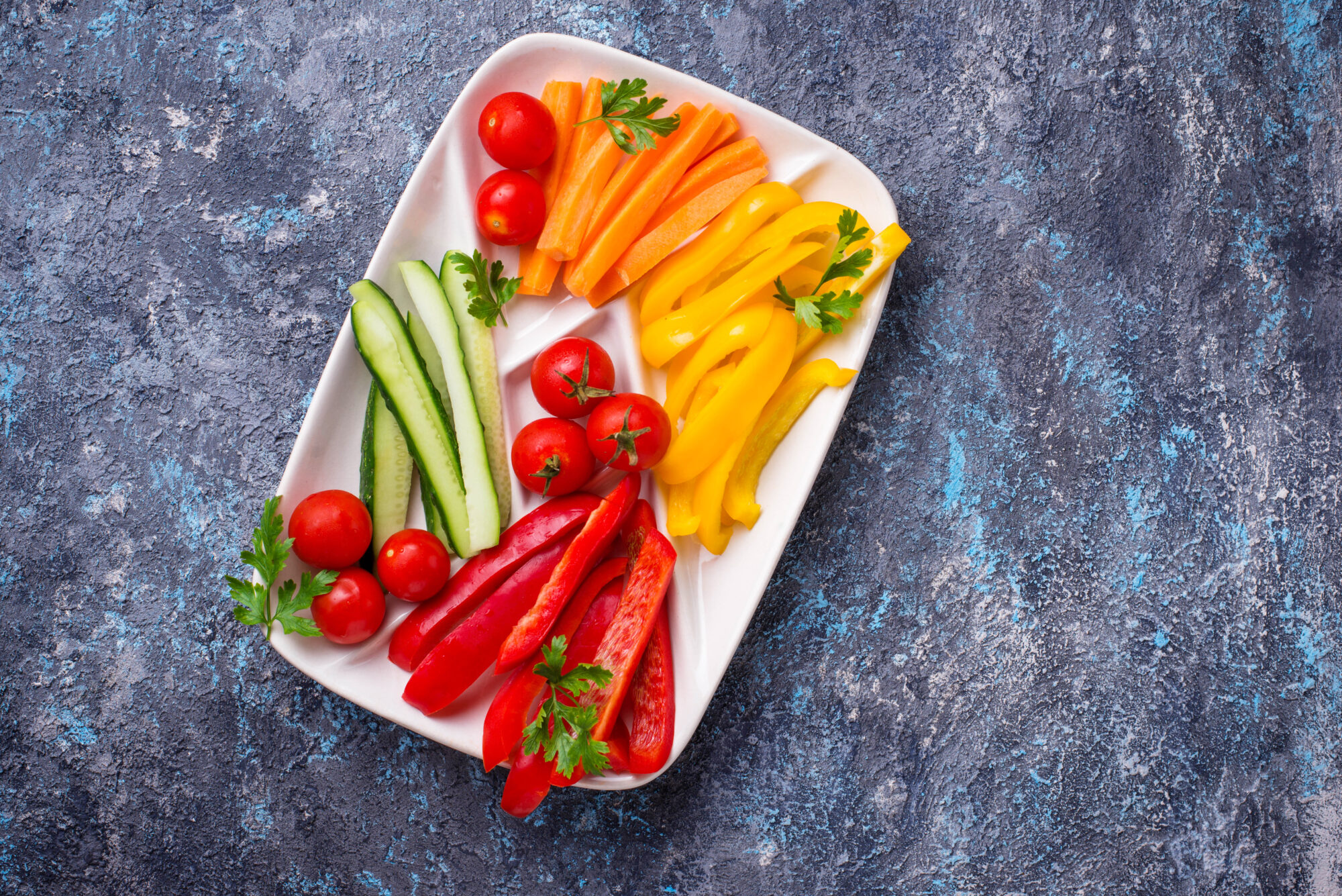 Small veggie snack platter