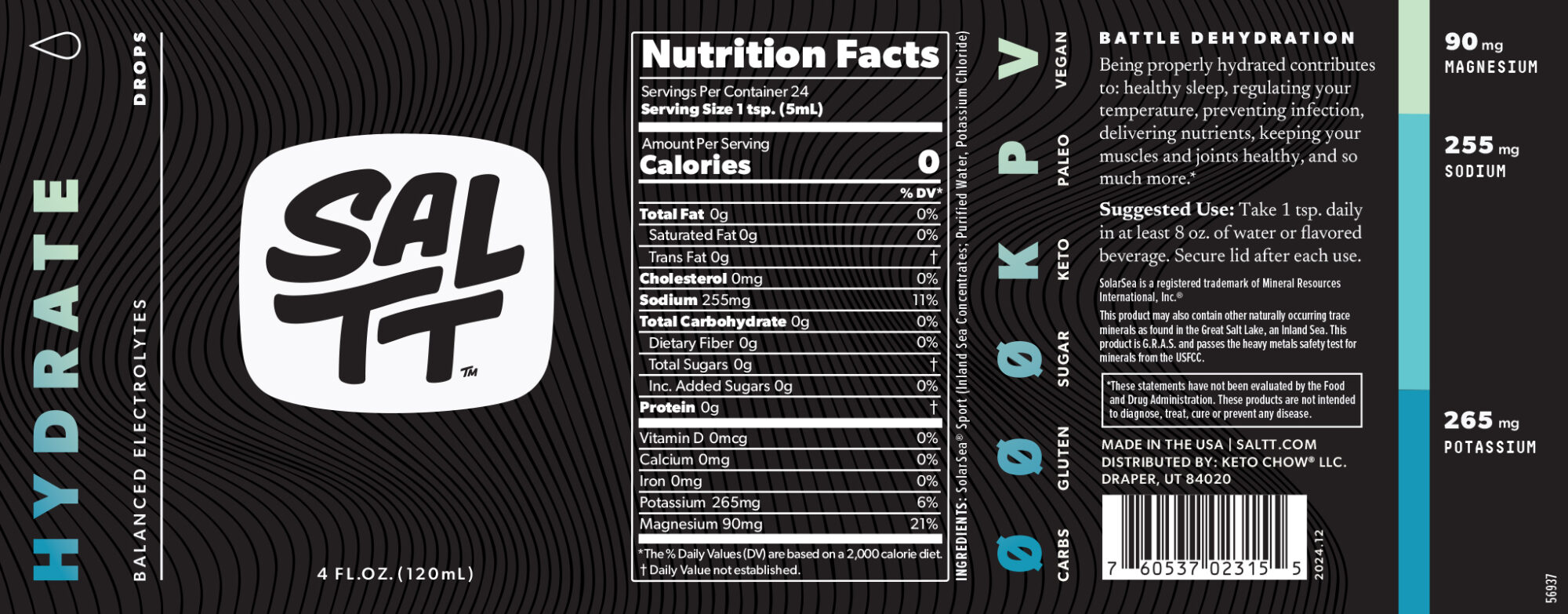 SALTT Hydrate Label
