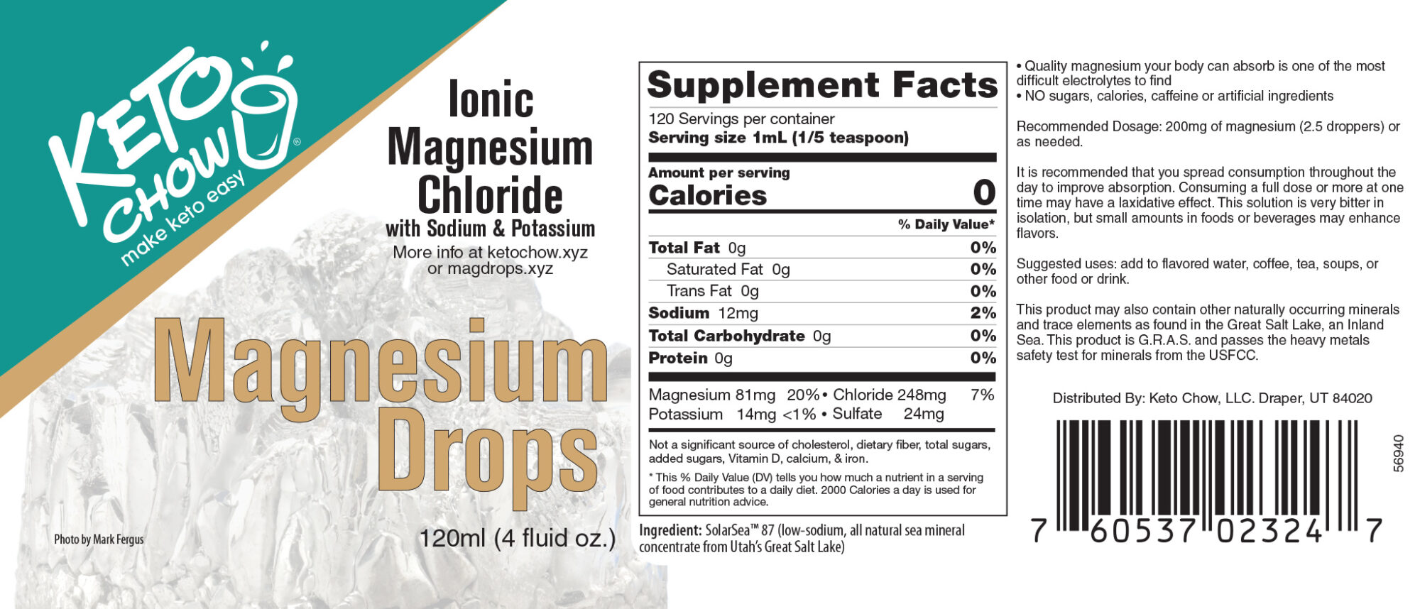 Magnesium Drops Label