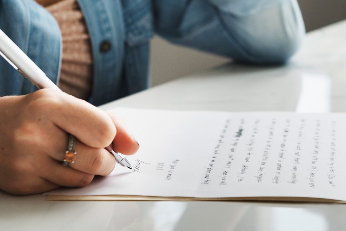 Woman writing a letter